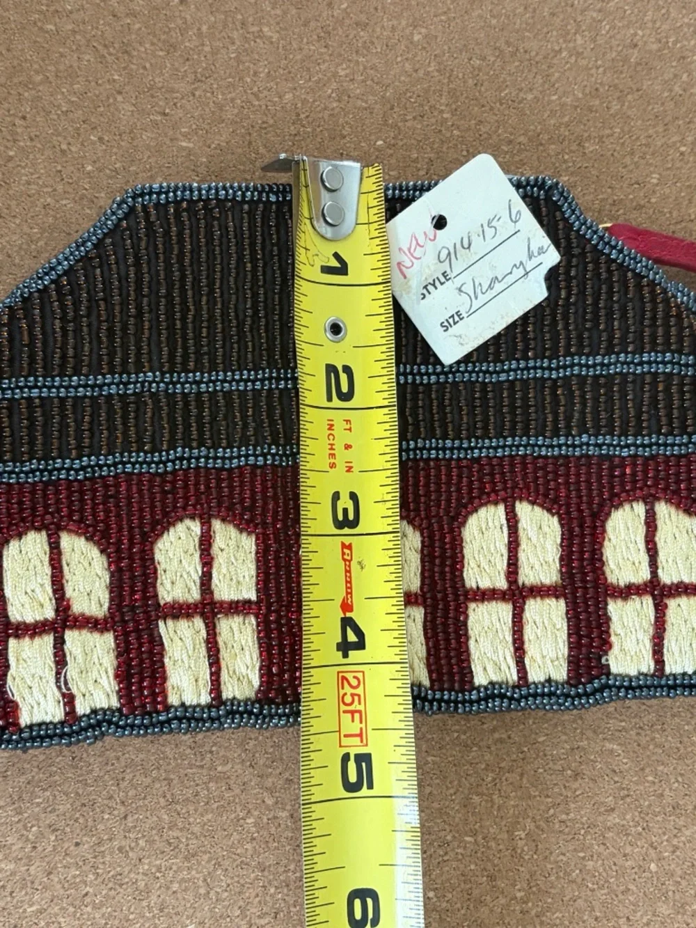 Vintage Shanghai Tang Beaded Pagoda Building Coin Purse Clutch Novelty Pouch NWT